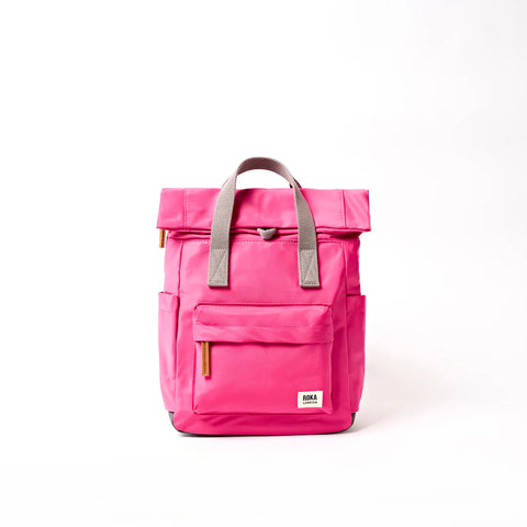 Roka Canfield B Small Granita Red Recycled Nylon Roll-top Backpack