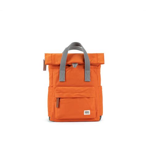 Roka Canfield B Small Burnt Orange Recycled Nylon Roll-top Backpack