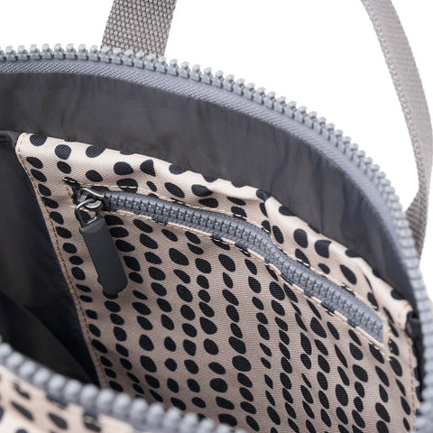 Roka Canfield B Small Linear Dot Recycled Canvas Roll-top Backpack