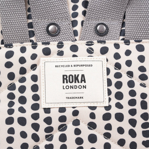 Roka Canfield B Small Linear Dot Recycled Canvas Roll-top Backpack