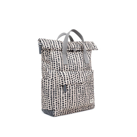 Roka Canfield B Small Linear Dot Recycled Canvas Roll-top Backpack