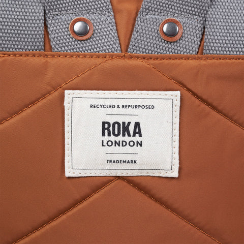 Roka Canfield B Medium Bran Recycled Nylon Roll-top Backpack