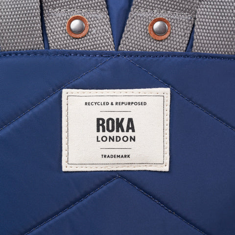 Roka Canfield B Small Crisp Blue Recycled Nylon Roll-top Backpack