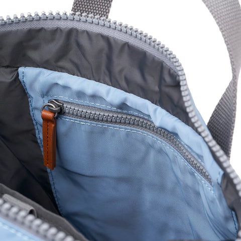 Roka Canfield B Small Retro Blue Recycled Nylon Roll-top Backpack