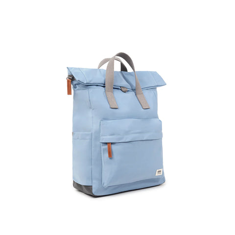 Roka Canfield B Small Retro Blue Recycled Nylon Roll-top Backpack