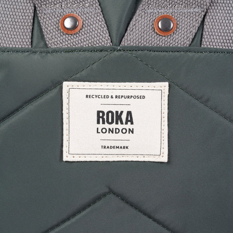Roka Canfield B Small Thyme Recycled Nylon Roll-top Backpack