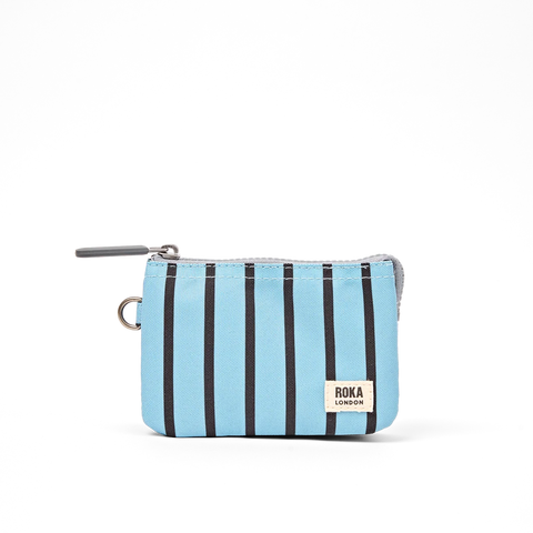 Roka Carnaby Small Blue Stripe Canvas Wallet