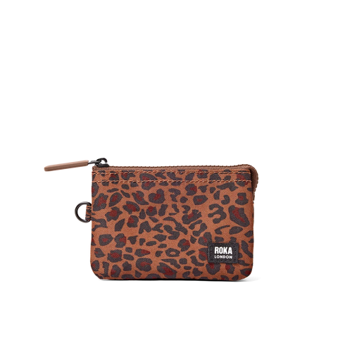 Roka Carnaby Small Mini Leopard Canvas Wallet