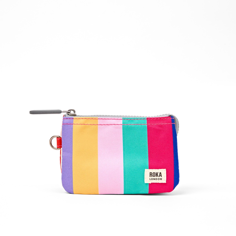 Roka Carnaby Small Wide Multi Stripe Canvas Wallet