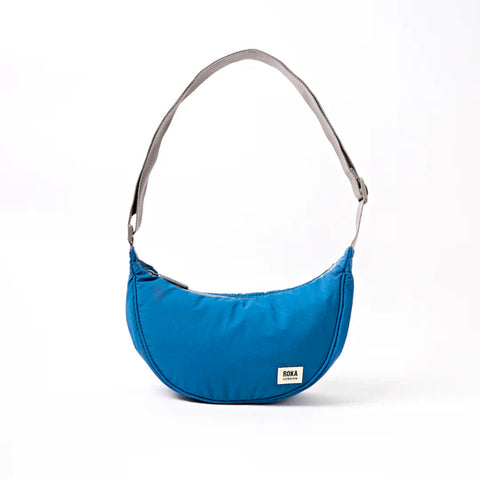 Roka Farringdon Malibu Blue Taslon Half Moon Bag