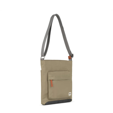 Roka Kennington B Medium Taupe Recycled Canvas Cross Body Bag