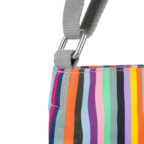 Roka Kennington B Medium Multi Stripe Recycled Canvas Cross Body Bag