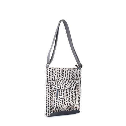 Roka Kennington B Medium Linear Dot Recycled Canvas Cross Body Bag