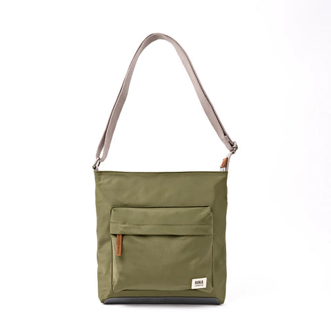 Roka Kennington B Medium Chive Recycled Nylon Cross Body Bag