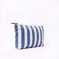 Roka Maida Vale Medium Pouch Denim Stripe Cotton Canvas
