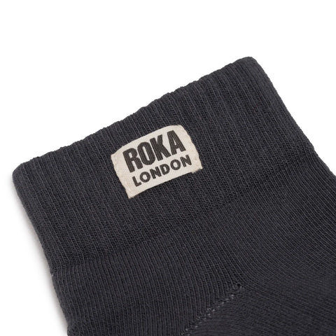 Roka Wembley Faded Black Organic Cotton Super Comfy Stylish Socks