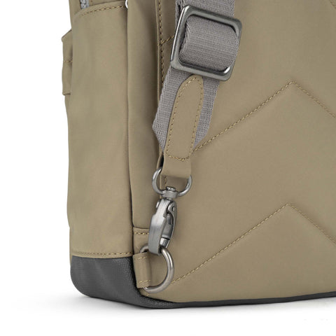 Roka Willesden B Large Taupe Recycled Canvas Cross Body Bag