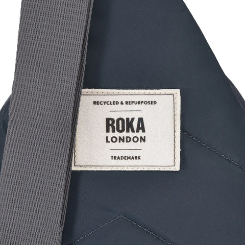 Roka Willesden B Large Smoke Recycled Canvas Cross Body Bag