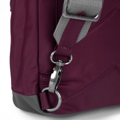 Roka Willesden B Large Plum Recycled Canvas Cross Body Bag