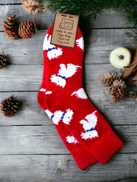 Jess And Lou Pawsitively Pawesome Dog-Themed Cozy Socks - Super Soft Women's Slipper Socks