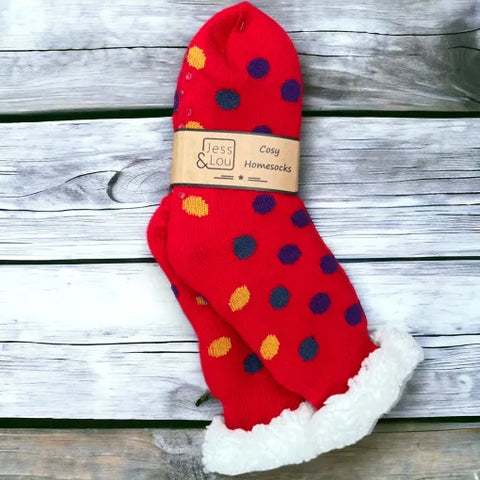 Jess And Lou Cosy Lined Slipper Socks For Ladies - Super Soft, Warm & Comfortable