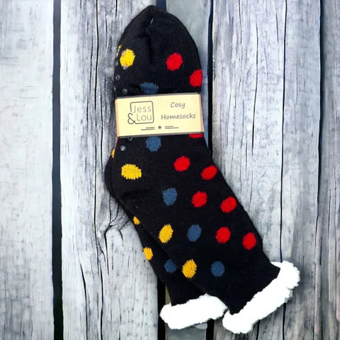 Jess And Lou Cosy Lined Slipper Socks For Ladies - Super Soft, Warm & Comfortable