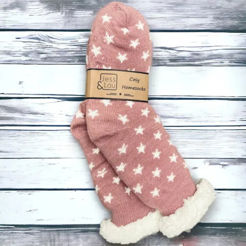 Jess And Lou Cosy Lined Slipper Socks For Ladies - Super Soft, Warm & Comfortable