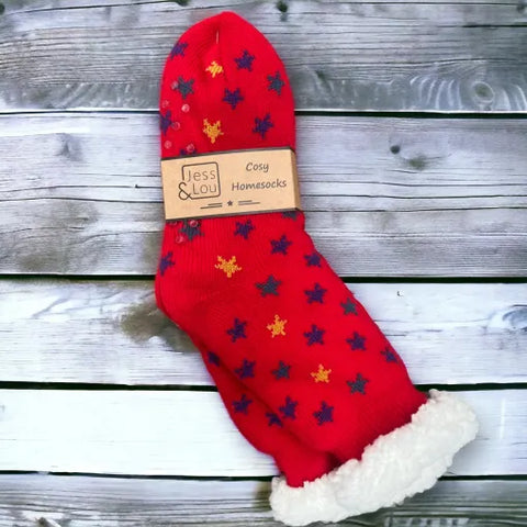 Jess And Lou Cosy Lined Slipper Socks For Ladies - Super Soft, Warm & Comfortable