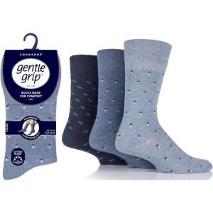 Gentle Grip Mens BigFoot Cotton Rich Non Binding HoneyComb Loose Top Socks