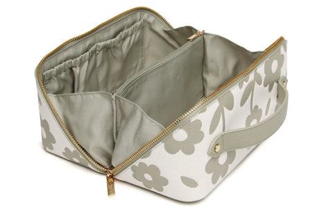 Alice Wheeler Pistachio Floral Mini Train Case