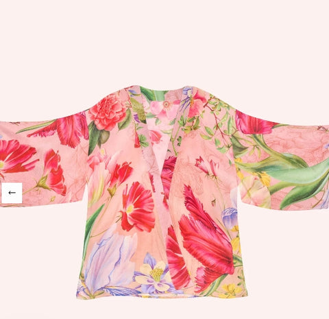 Powder Floral Study Kimono Jacket Petal