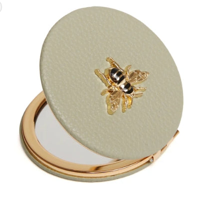 Alice Wheeler Round Compact Mirror Pistachio