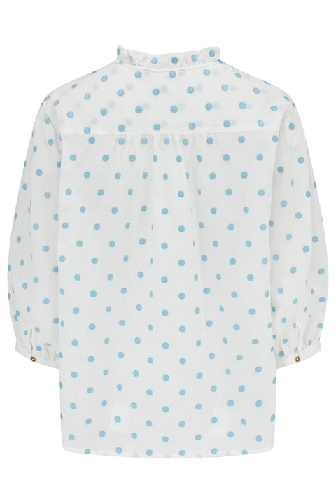 Lighthouse Thea Blue Dot Womens Cotton Blouse