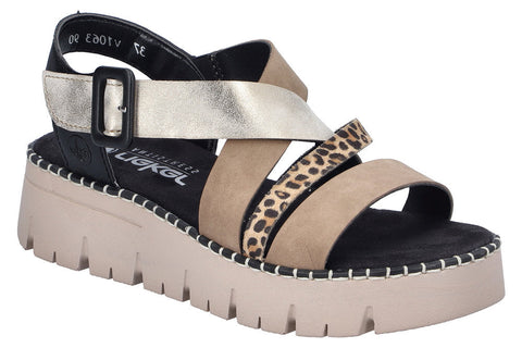 Rieker V1063-90 Multi Womens Casual Comfort Slingback Sandals