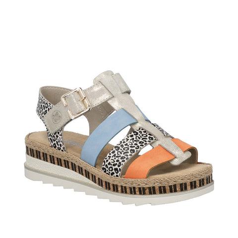 Rieker V7904-90 Multi Womens Casual Comfort Slingback Sandals