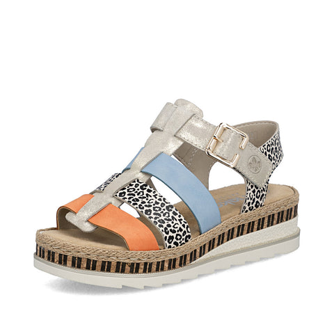 Rieker V7904-90 Multi Womens Casual Comfort Slingback Sandals