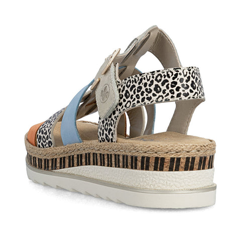 Rieker V7904-90 Multi Womens Casual Comfort Slingback Sandals