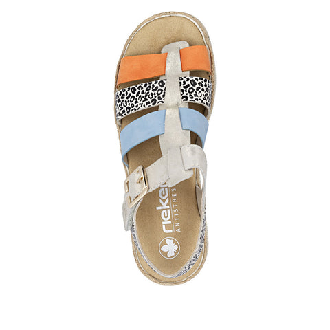 Rieker V7904-90 Multi Womens Casual Comfort Slingback Sandals