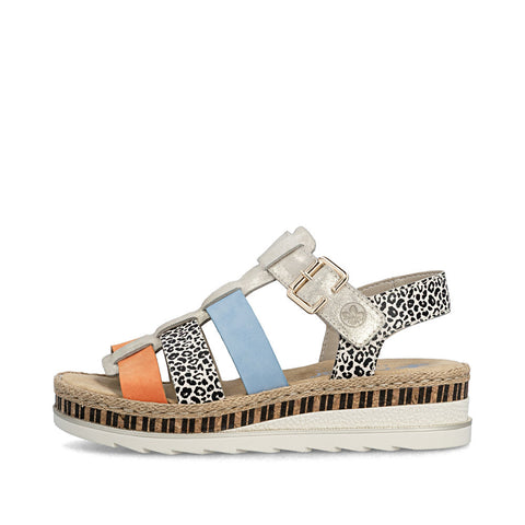 Rieker V7904-90 Multi Womens Casual Comfort Slingback Sandals
