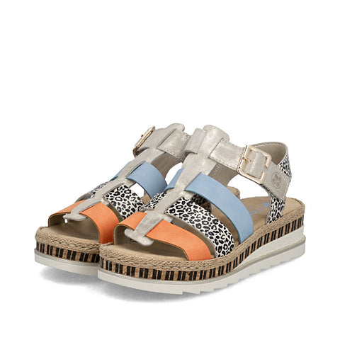 Rieker V7904-90 Multi Womens Casual Comfort Slingback Sandals