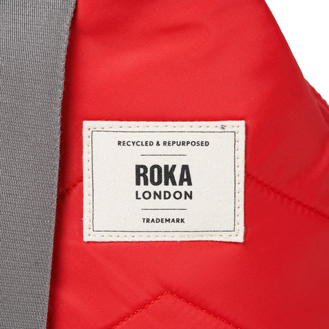Roka Willesden B Large Chilli Oil Recycled Canvas Cross Body Bag