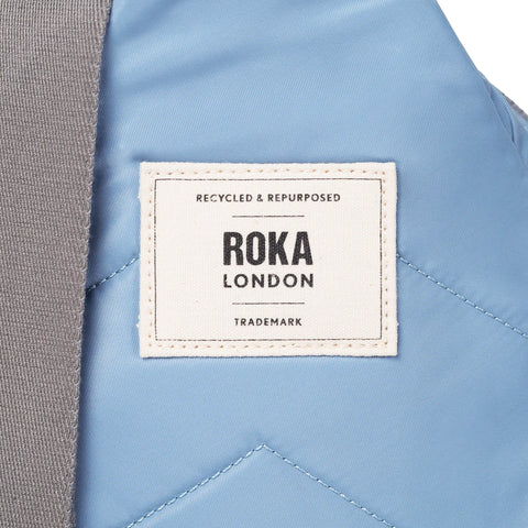 Roka Willesden B Retro Blue Recycled Canvas Cross Body Bag