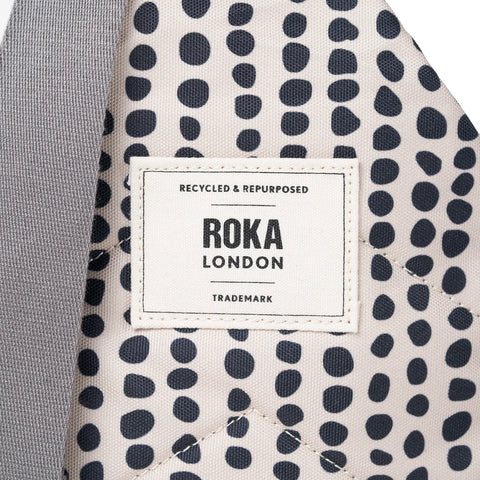 Roka Willesden B Large Linear Dot Recycled Canvas Cross Body Bag
