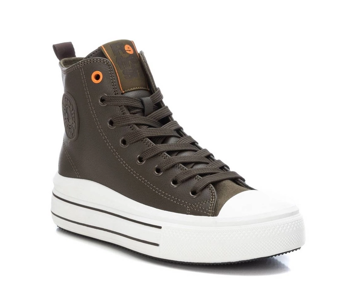 Refresh 170934 Womens Khaki High Top Chunky Trainer The Shoe Centre