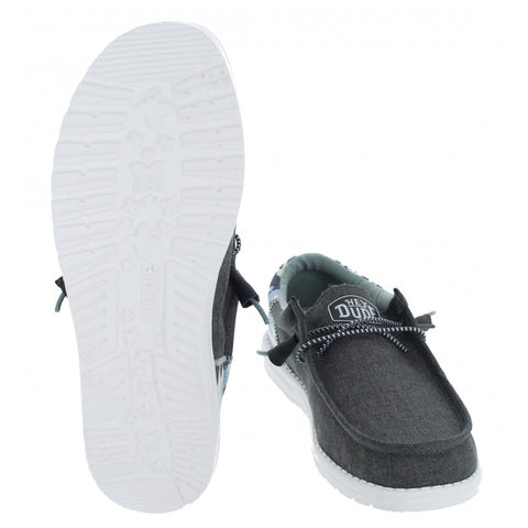 Hey Dude Mens Wally Funk Tie Dye Grey Textile Slip On Shoes