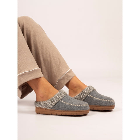 Lunar KLA080 Albany Grey Womens Comfort Slip On Mule Slippers