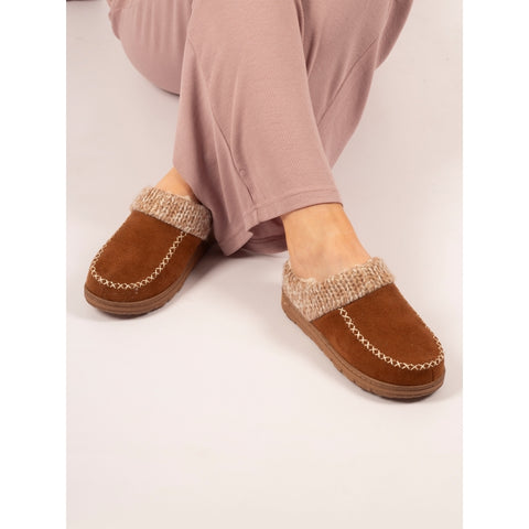Lunar KLA080 Albany Tan Womens Comfort Slip On Mule Slippers