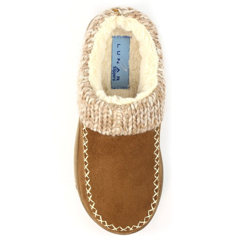 Lunar KLA080 Albany Tan Womens Comfort Slip On Mule Slippers
