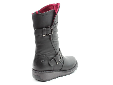 Heavenly Feet Hannah4 Black Womens Zip Up Mid Boots