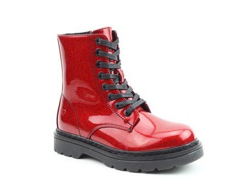 Heavenly Feet Justina2 Glitter Red Womens Ankle Boots